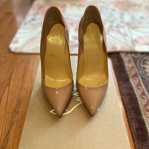 Christian Louboutin Nude Patent Leather Pumps